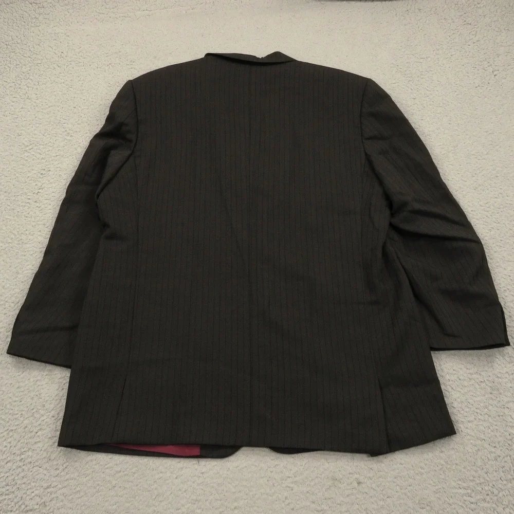 Lubiam Blazer 44R Wool Polyamide Black 3/2 Roll Pinstripe Jacket LBM 1911 Italy